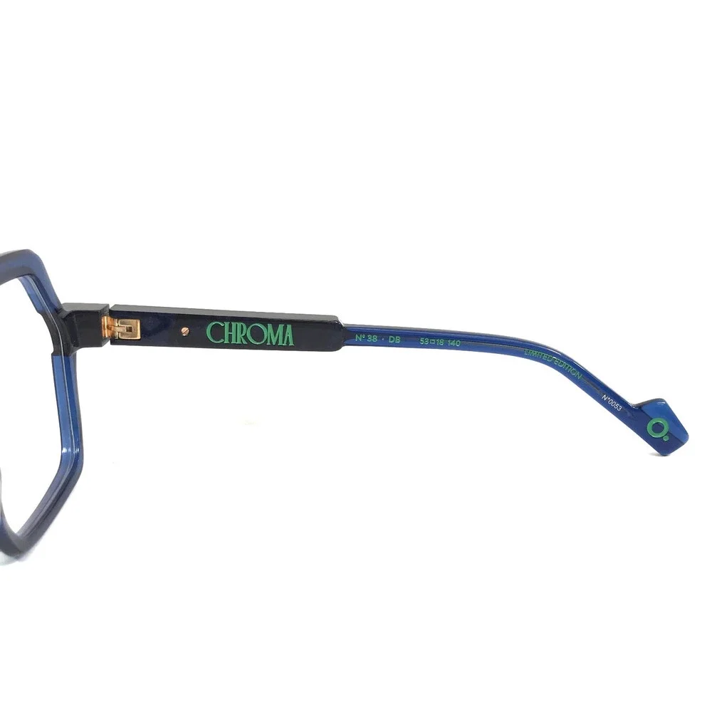 Etnia Barcelona Eyeglasses Frames CHROMA N38 DB Dark Blue Black 53-18-140